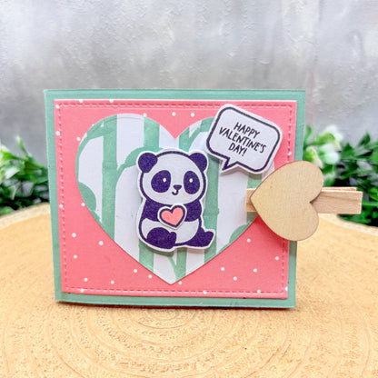 Panda Pop Up Mini Handmade Valentine's Day Card