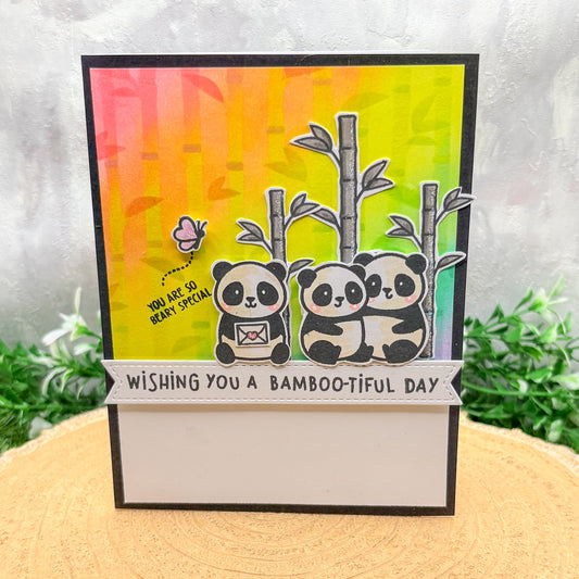 Panda's Bamboo-tiful Handmade Birthday Card