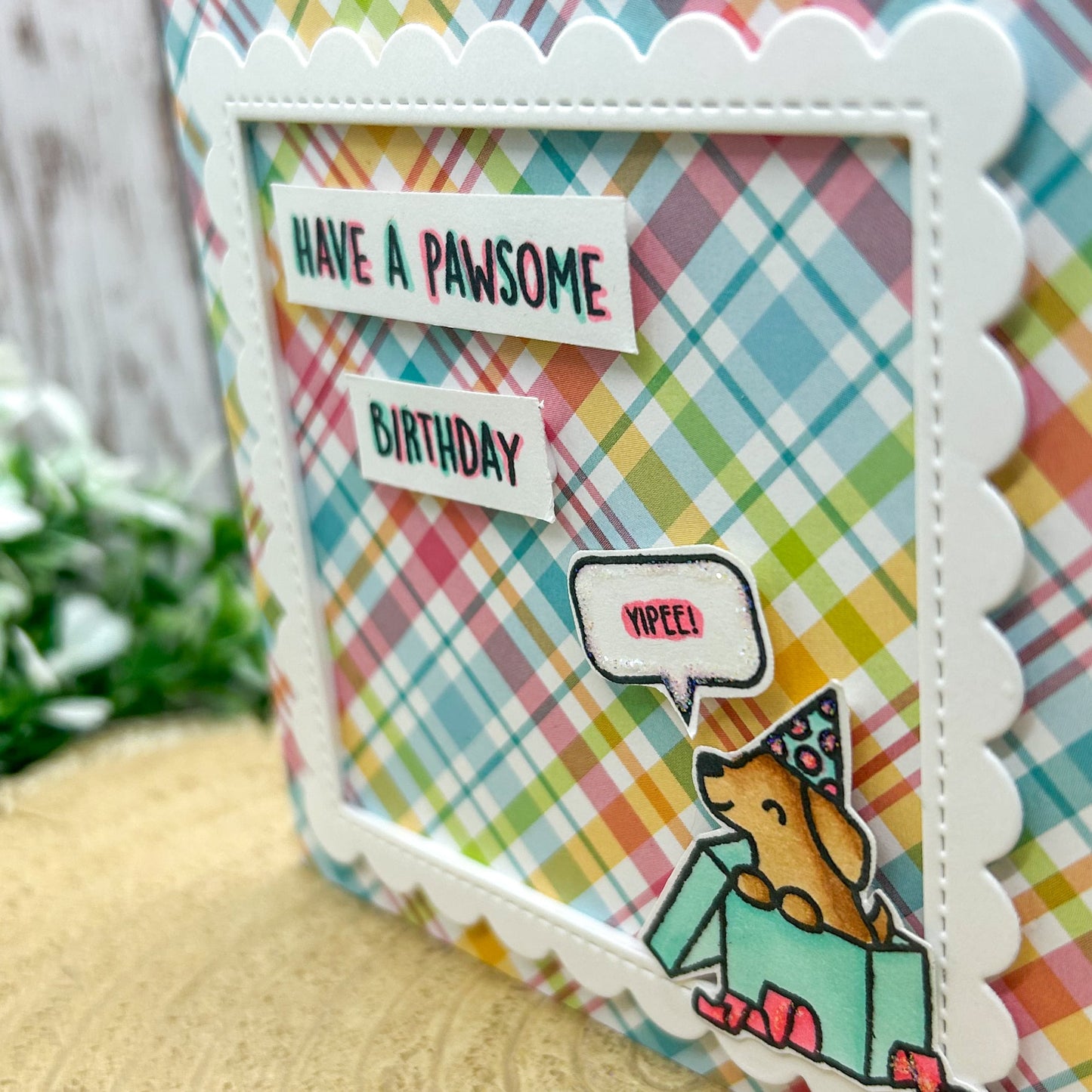 Pawsome Mini Handmade Birthday Card