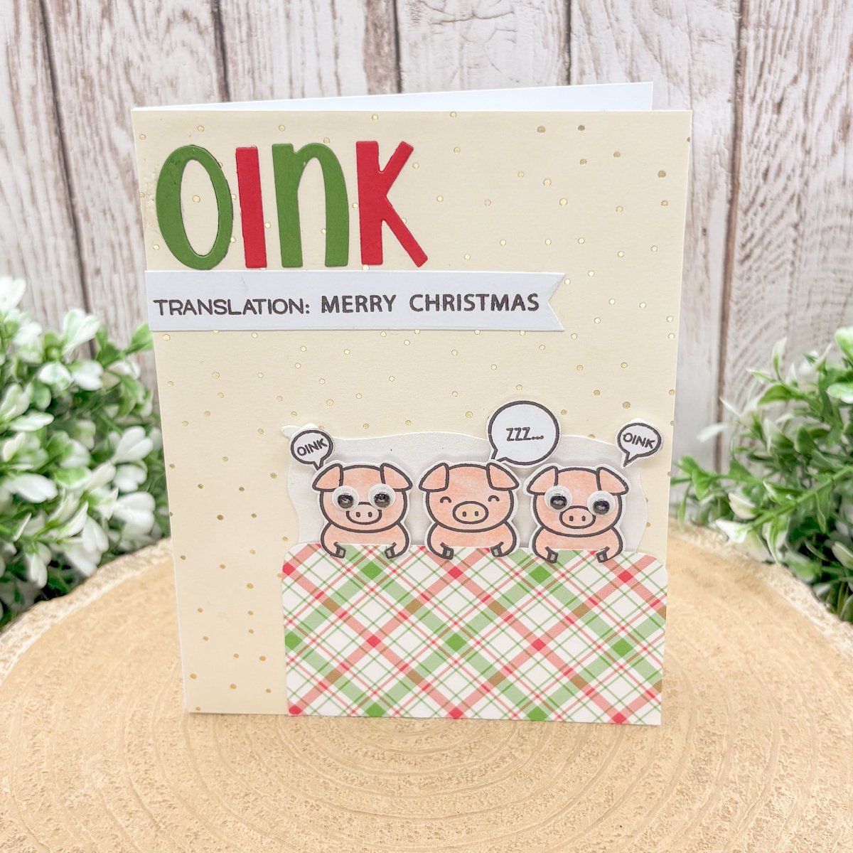 Pigs In Blanket Handmade Christmas Card-1