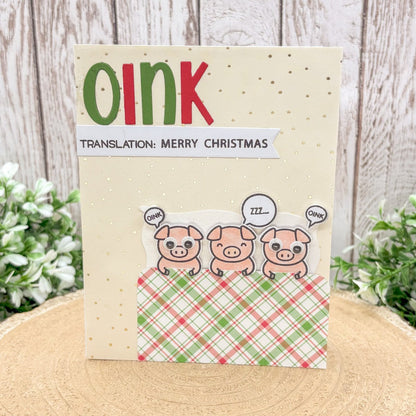 Pigs In Blanket Handmade Christmas Card