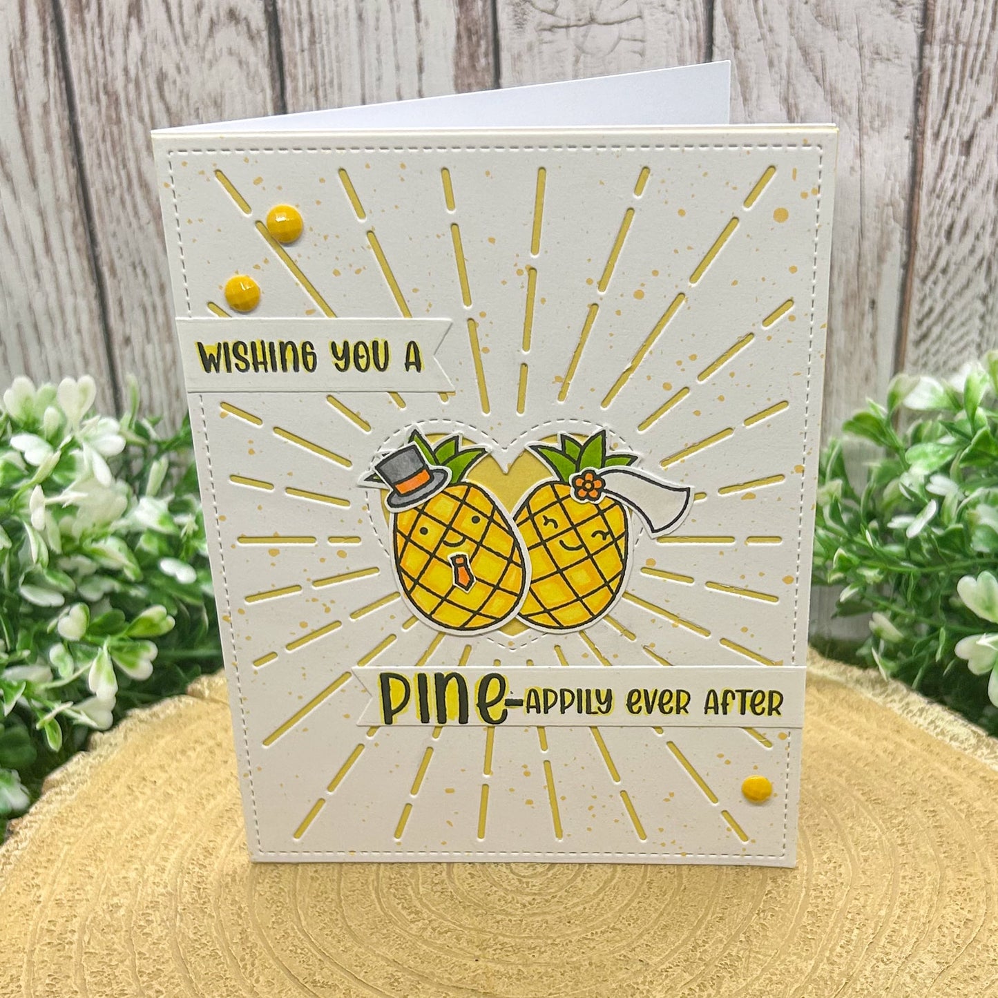 Pine-apply Ever After Handmade Wedding Day Card-1