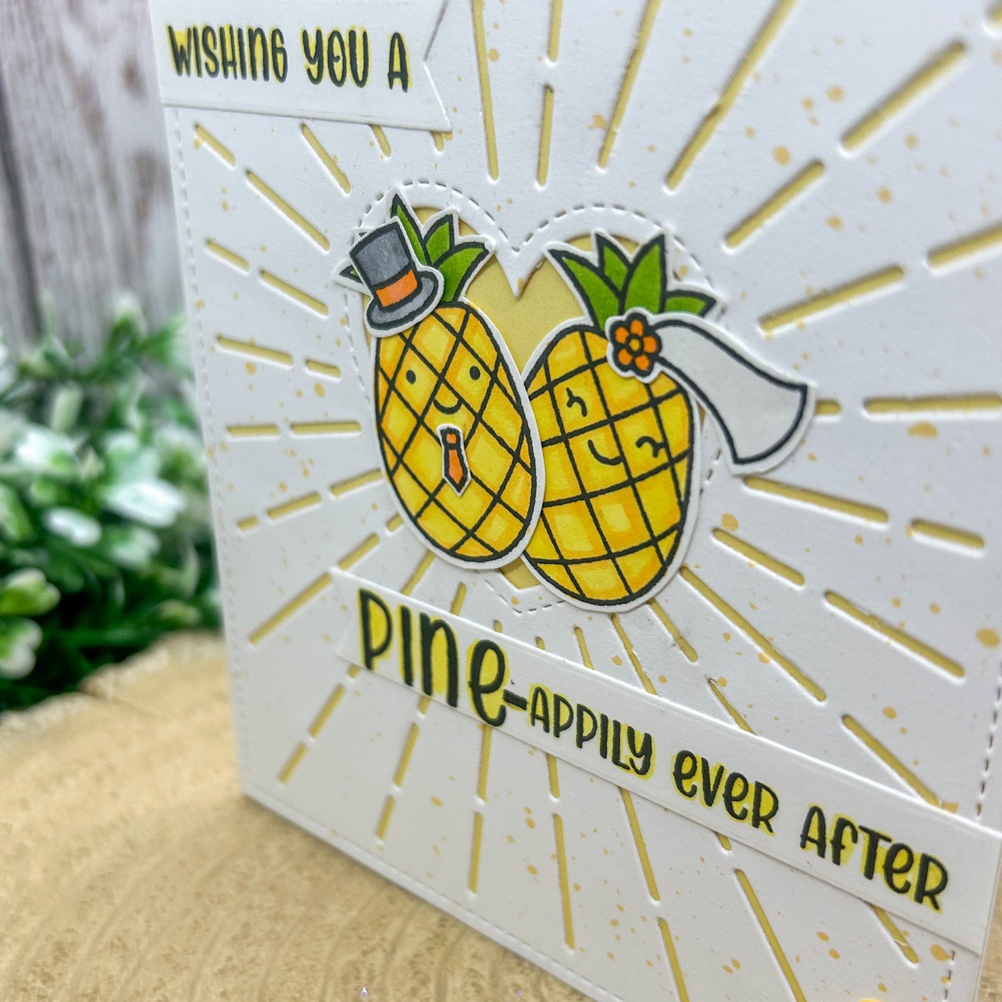 Pine-apply Ever After Handmade Wedding Day Card-2