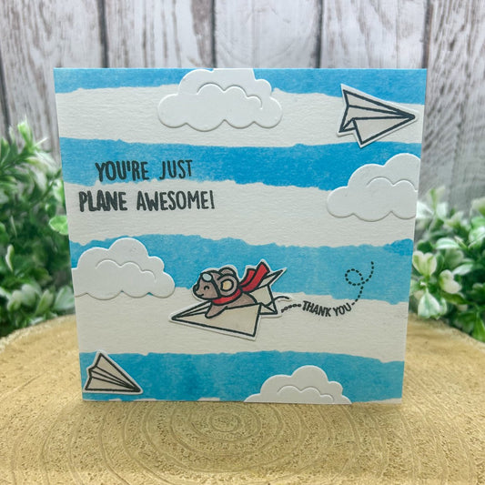 Plane Awesome Mini Handmade Thank You Card