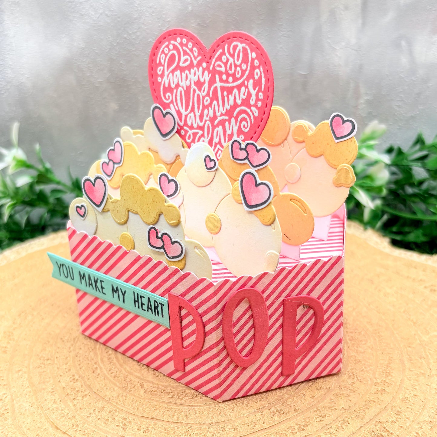 Popcorn Handmade Pop Up Valentine's Day Card-2