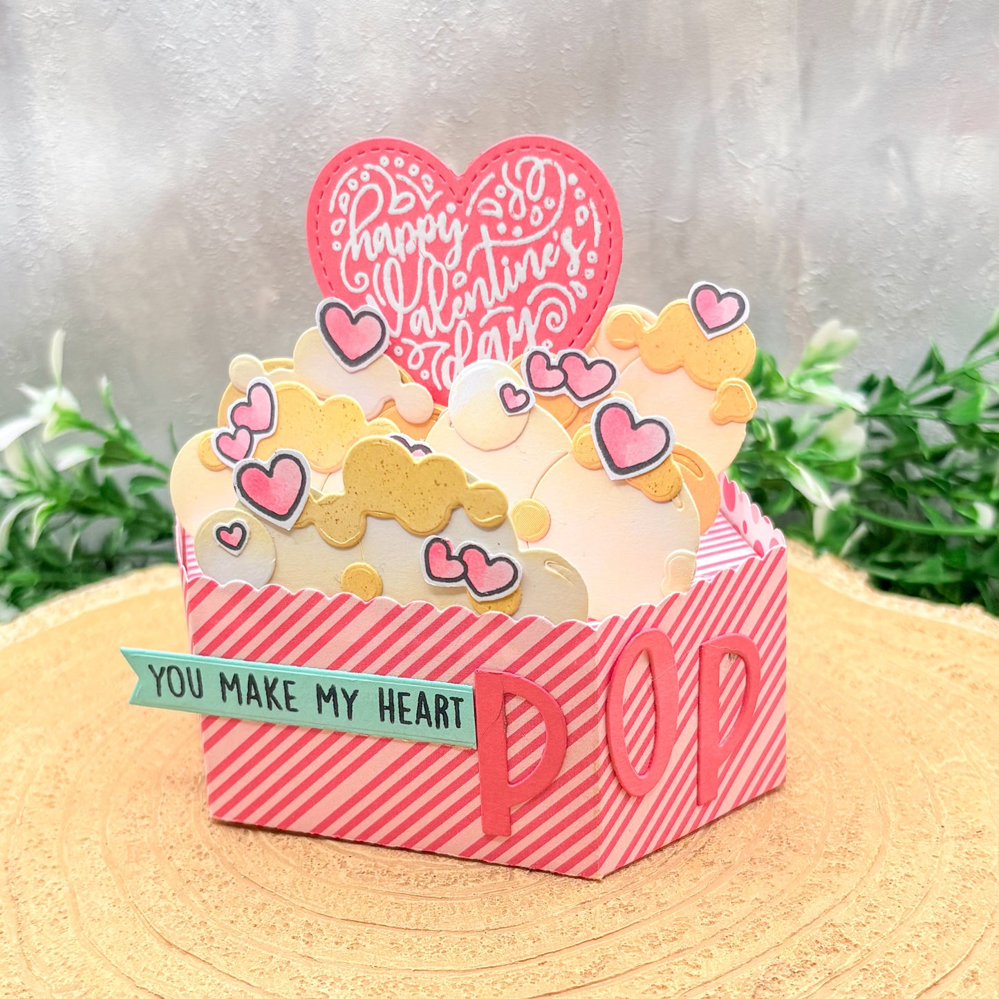 Popcorn Handmade Pop Up Valentine's Day Card