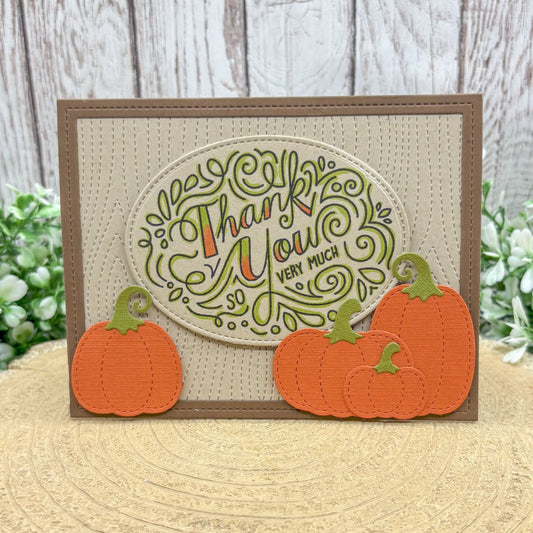 Pumpkins Handmade Thank You Card