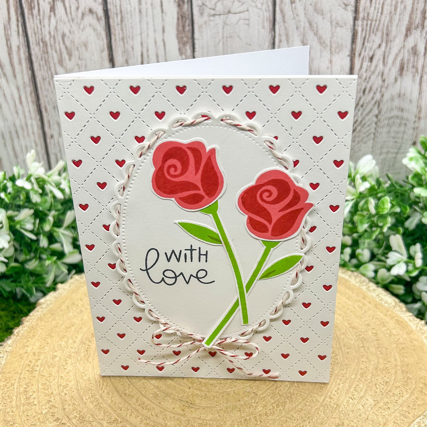 Red Roses With Love Handmade Card-1