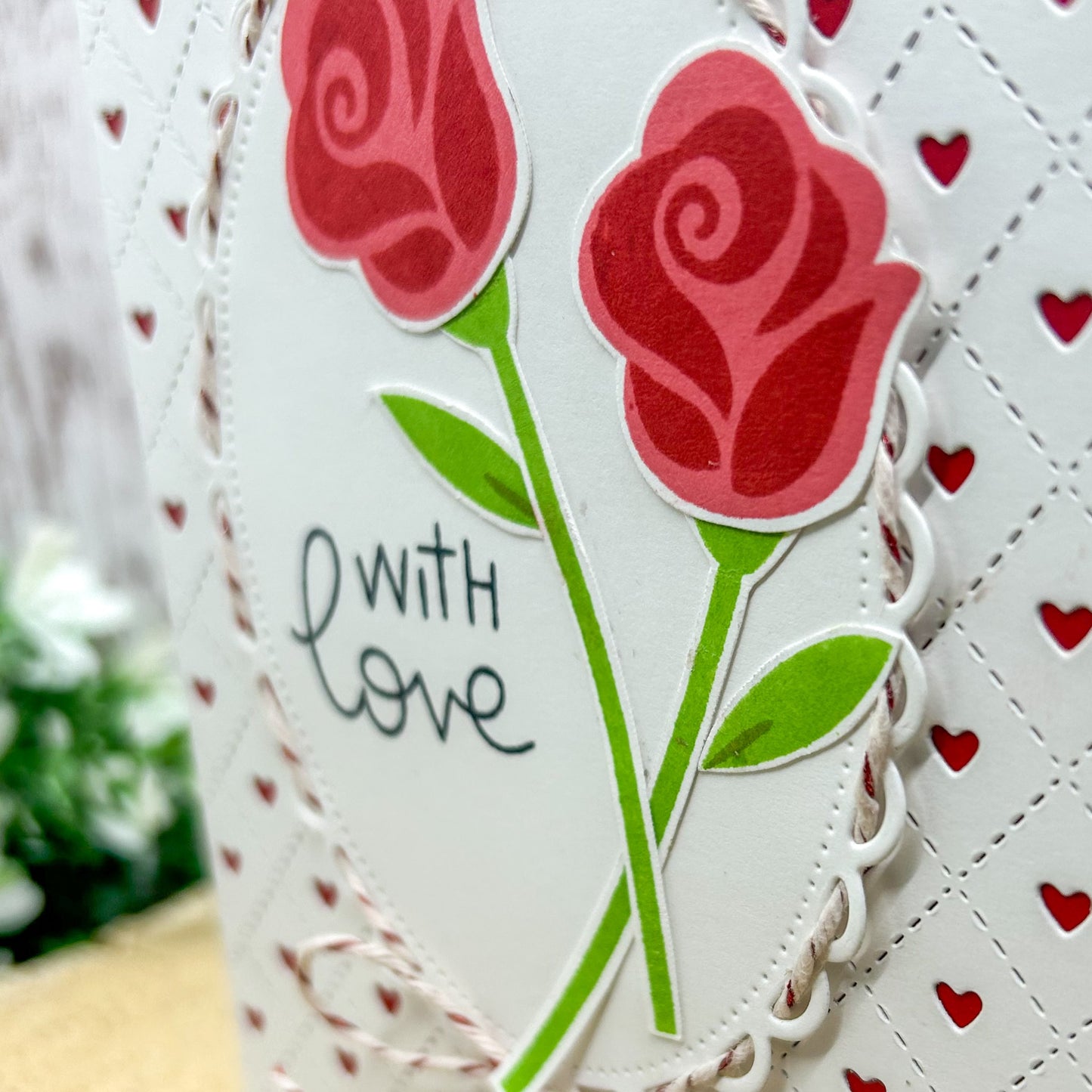 Red Roses With Love Handmade Card-2