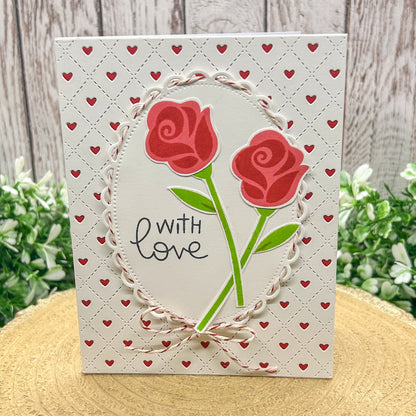 Red Roses With Love Handmade Card
