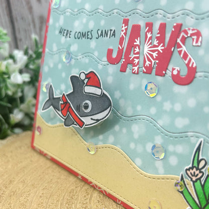 Santa-Jaws Handmade Christmas Card-2