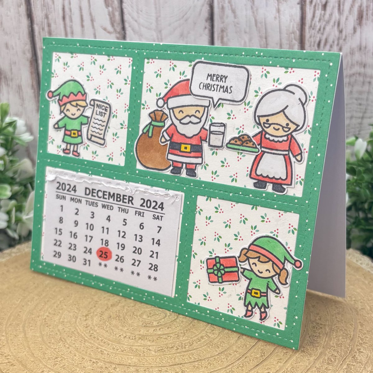 Santa Calendar Handmade Christmas Card-1