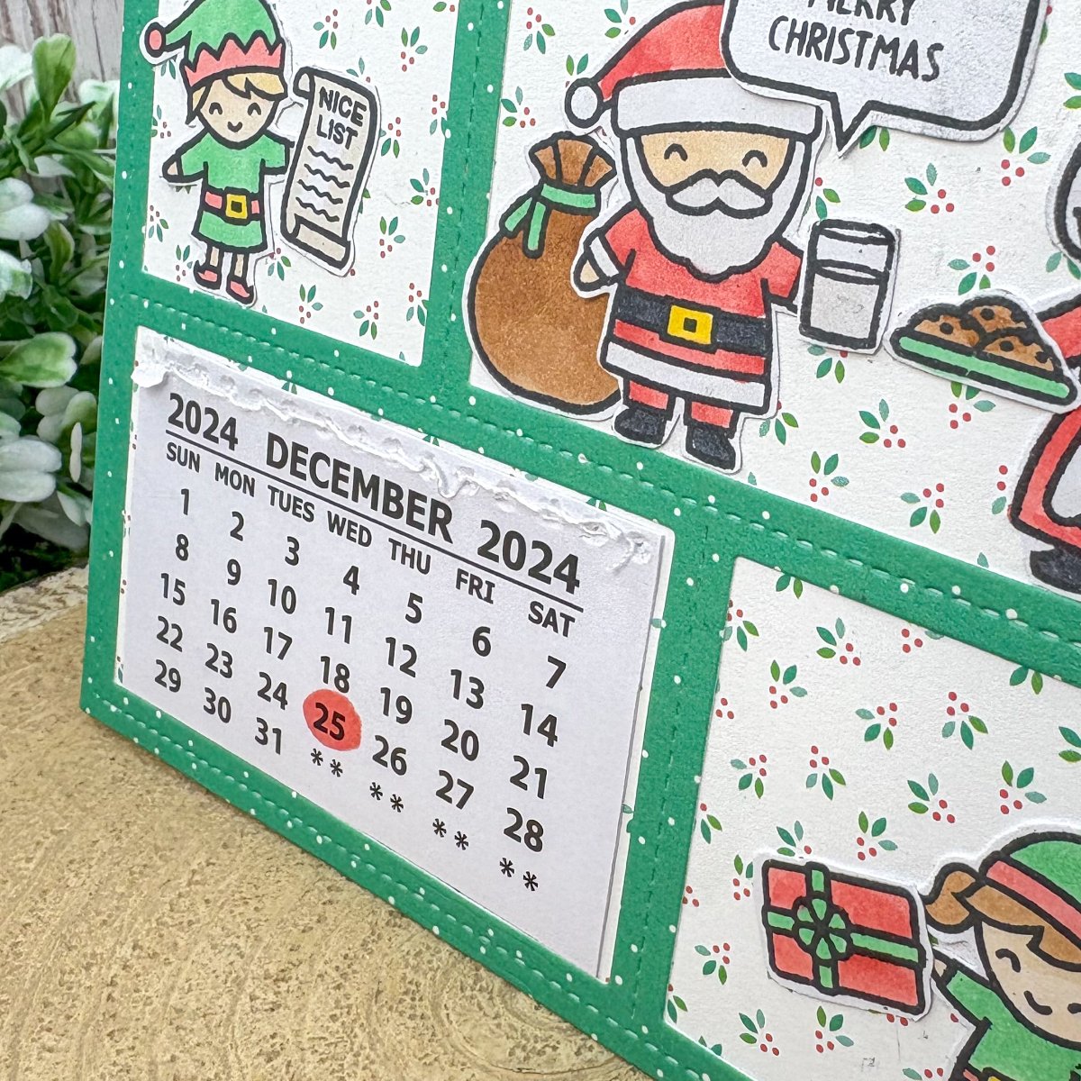 Santa Calendar Handmade Christmas Card-2