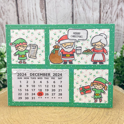 Santa Calendar Handmade Christmas Card