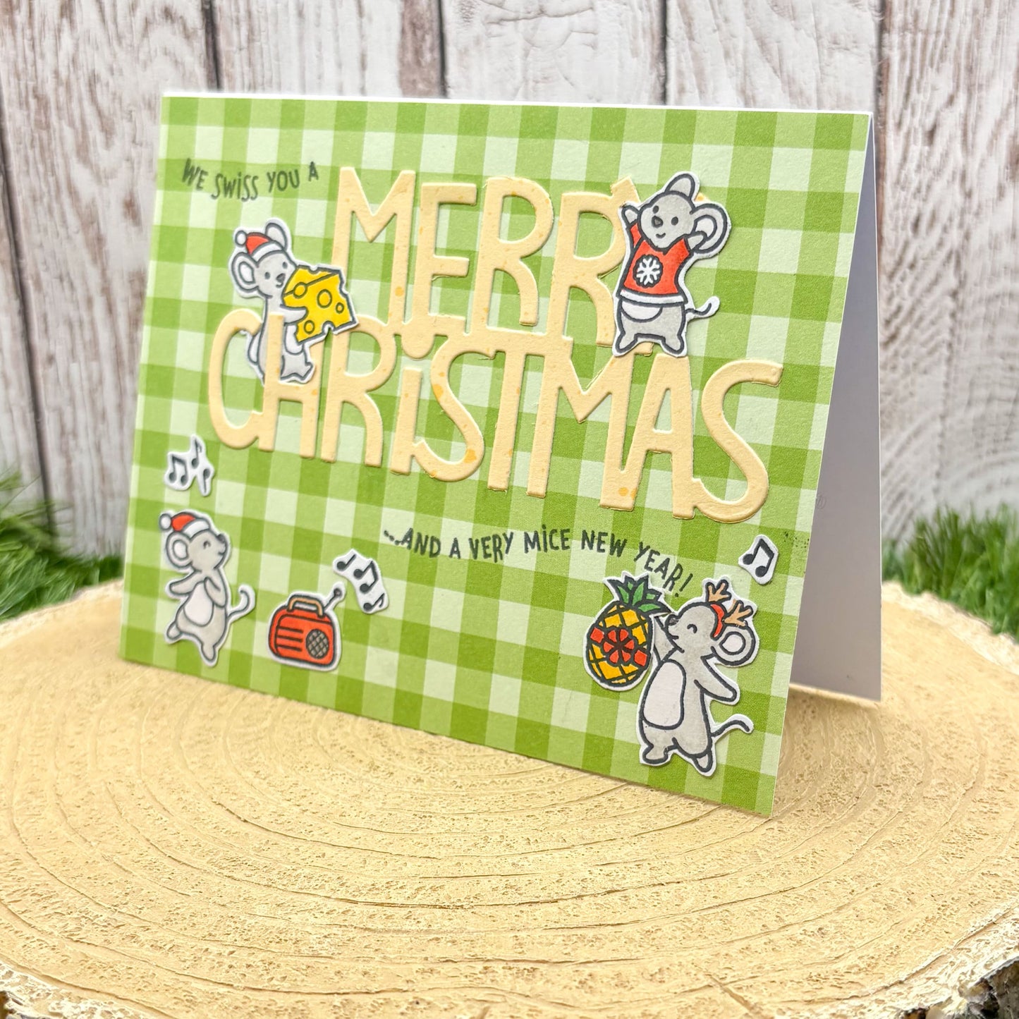 Singing Mice Handmade Christmas Card-1