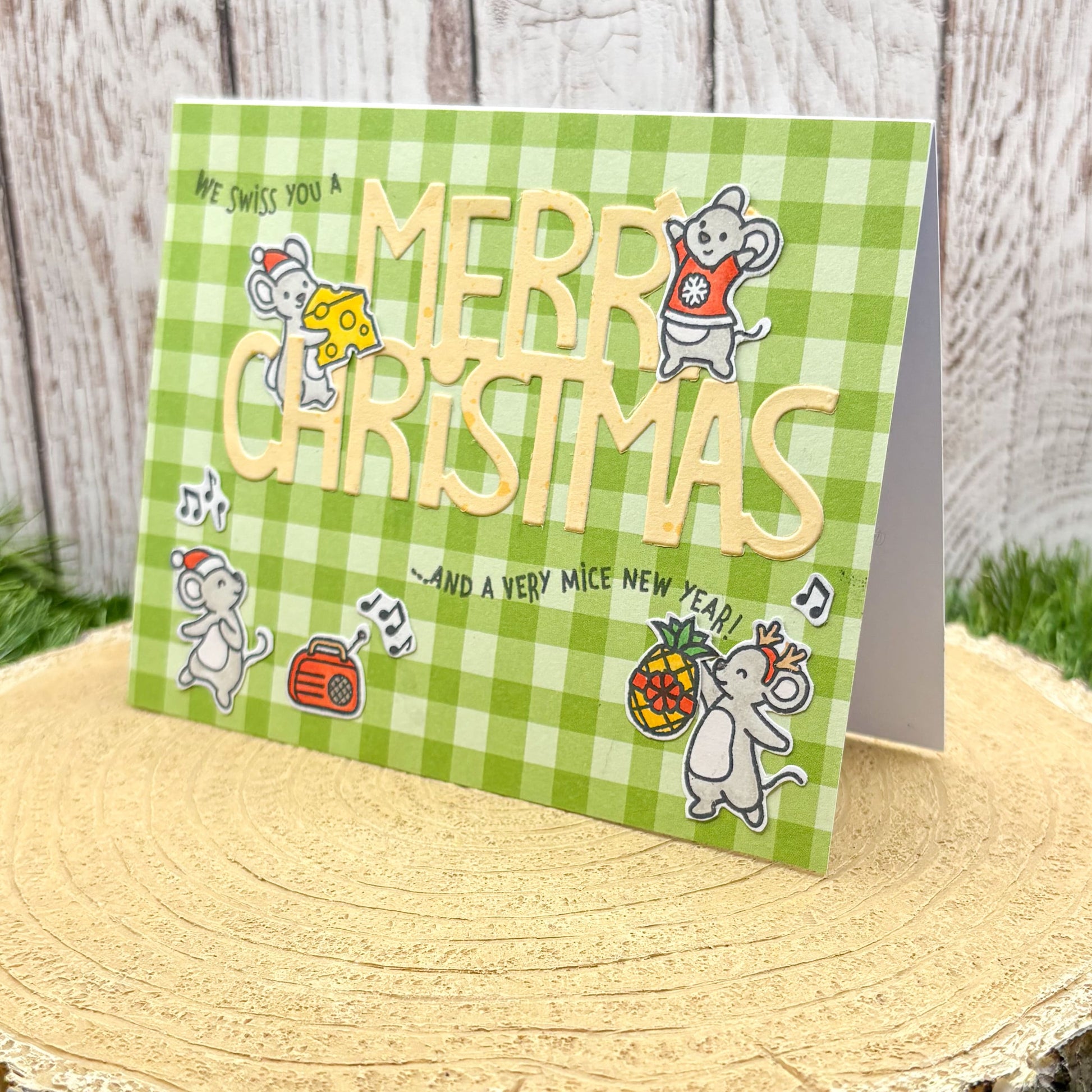 Singing Mice Handmade Christmas Card-1