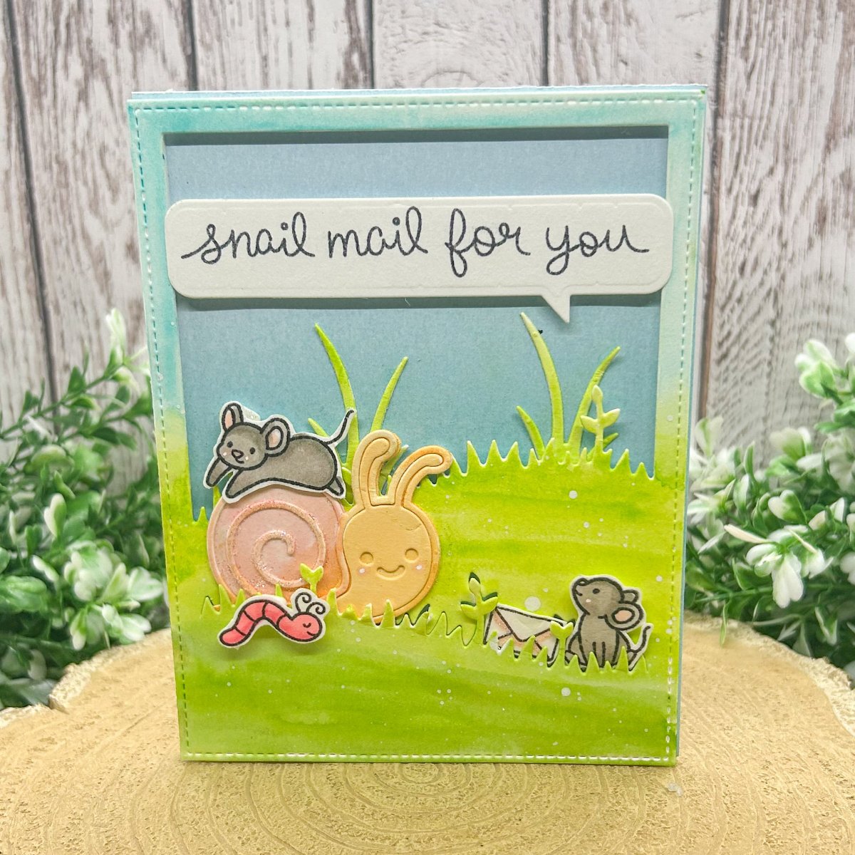 Snail Mail For You Handmade Card