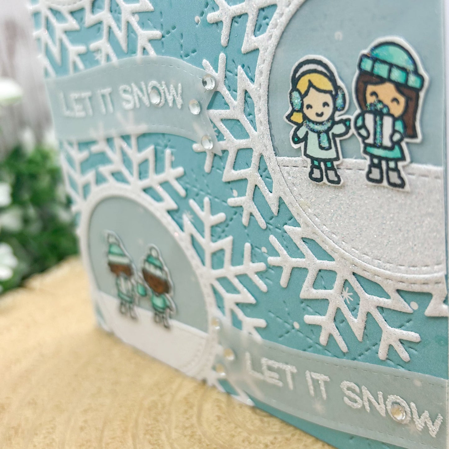 Snowflakes Let It Snow Handmade Christmas Card-2