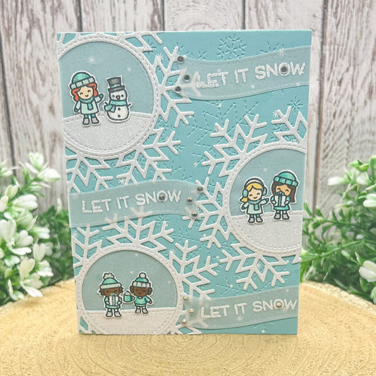Snowflakes Let It Snow Handmade Christmas Card