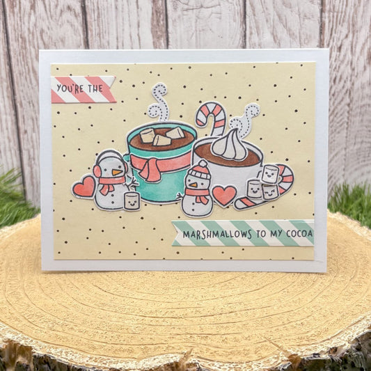 Snowmen & Hot Chocolate Handmade Christmas Card