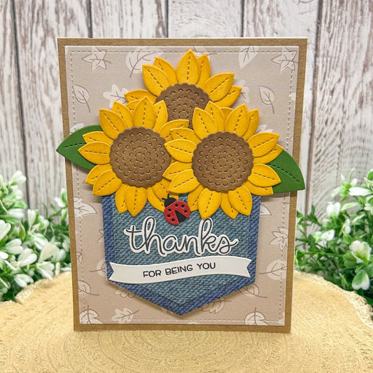 Sunflowers Handmade Thank You Card