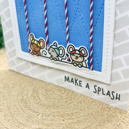 Swimming Mice Handmade Birthday Card-1