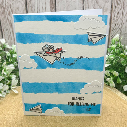 Thanks For Helping Me Fly Handmade Thank You Card-1