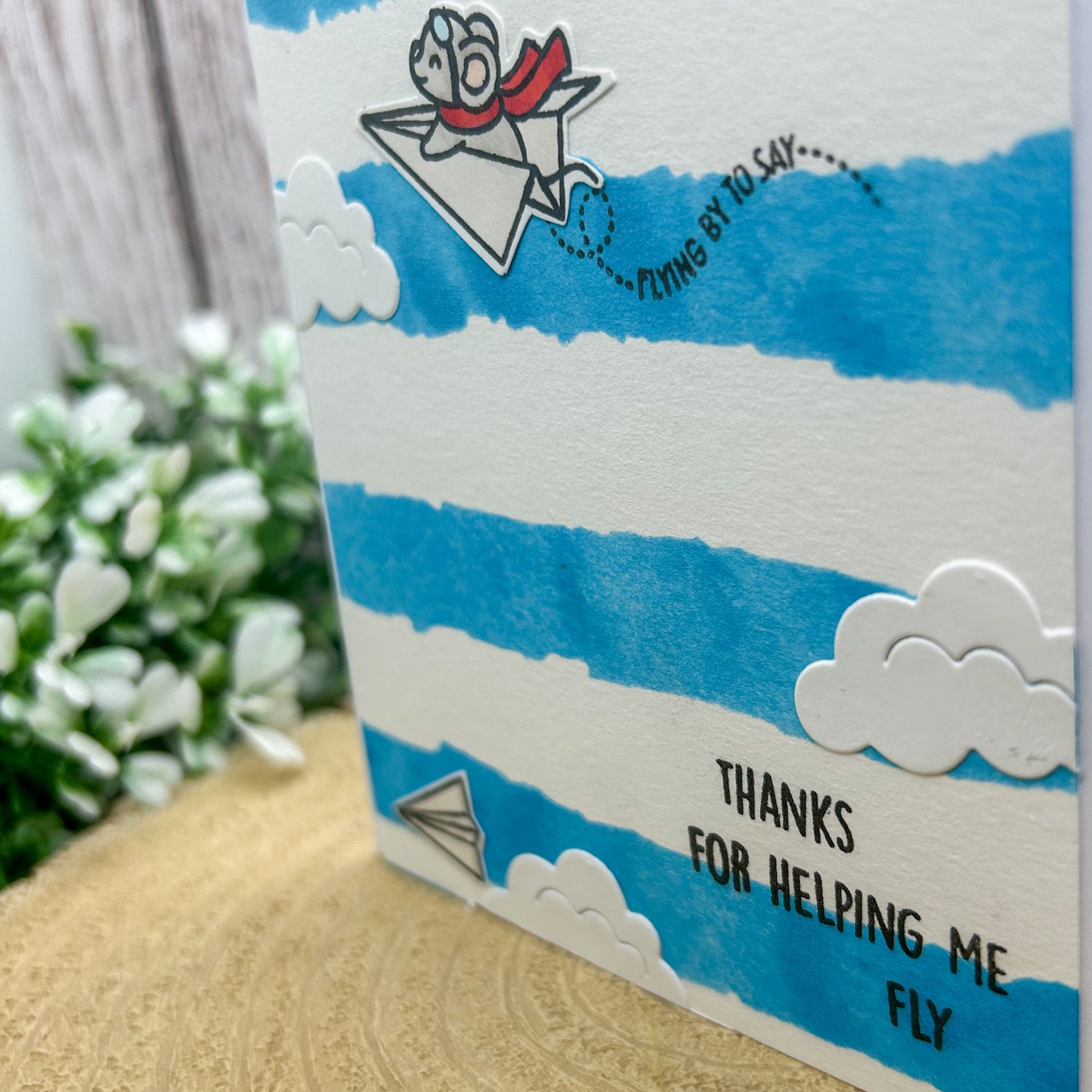 Thanks For Helping Me Fly Handmade Thank You Card-2