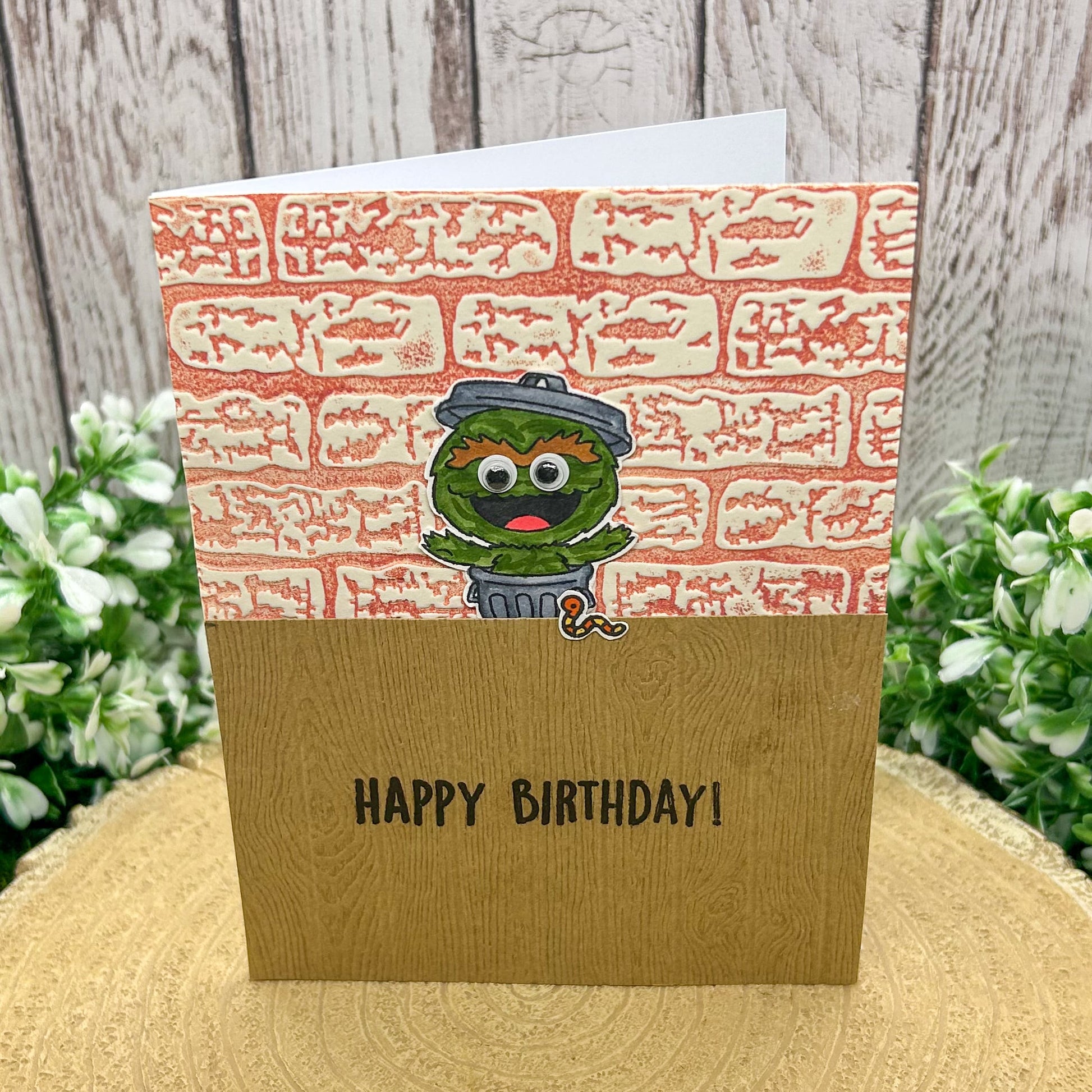 Trash Can Grouch Handmade Character Birthday Card-1