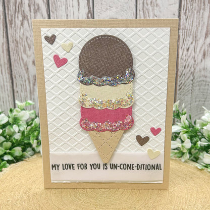 Un-cone-ditional Love Handmade Card