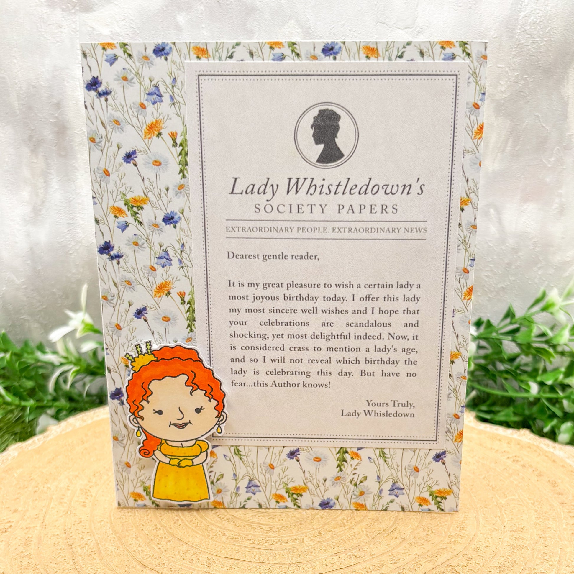 Whistledown Letter Handmade Character Card