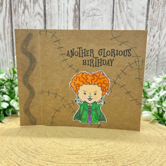 Winnie Witch Sister Handmade Character Birthday Card