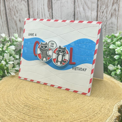 Wobbly Cats Cool Birthday Handmade Card-1