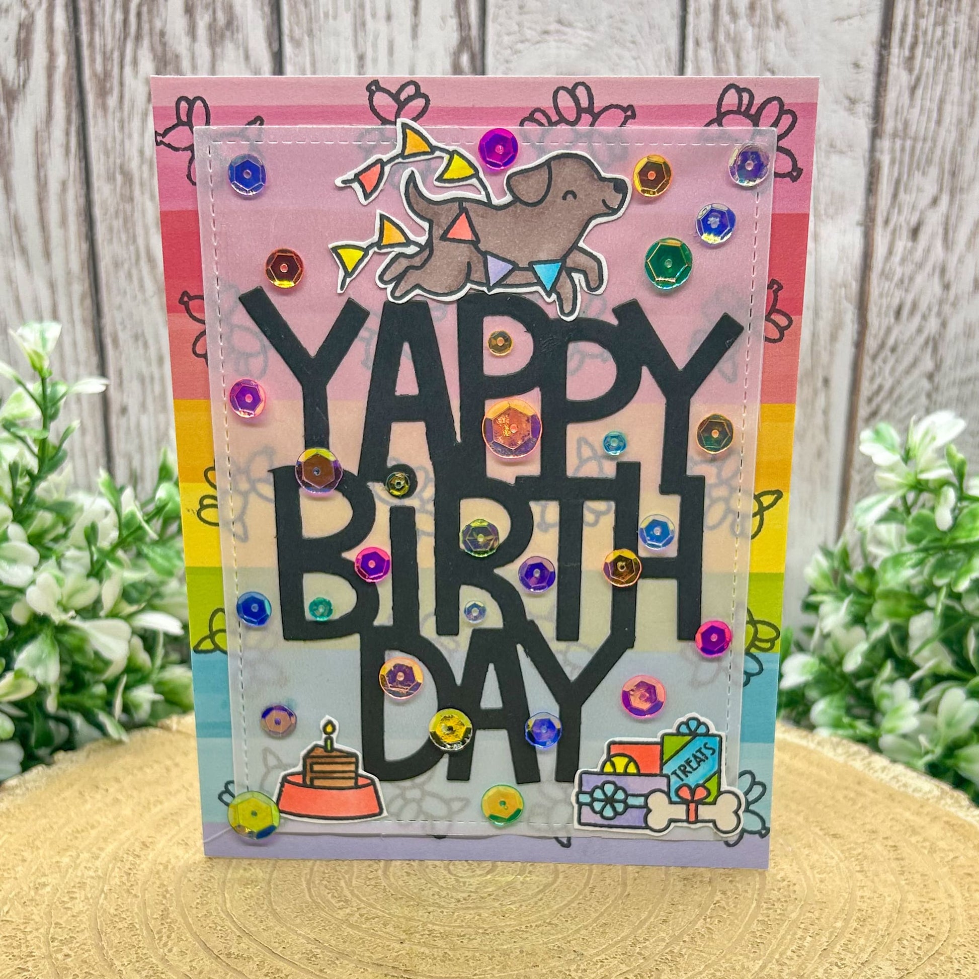 Yappy Birthday Dog Handmade Birthday Card