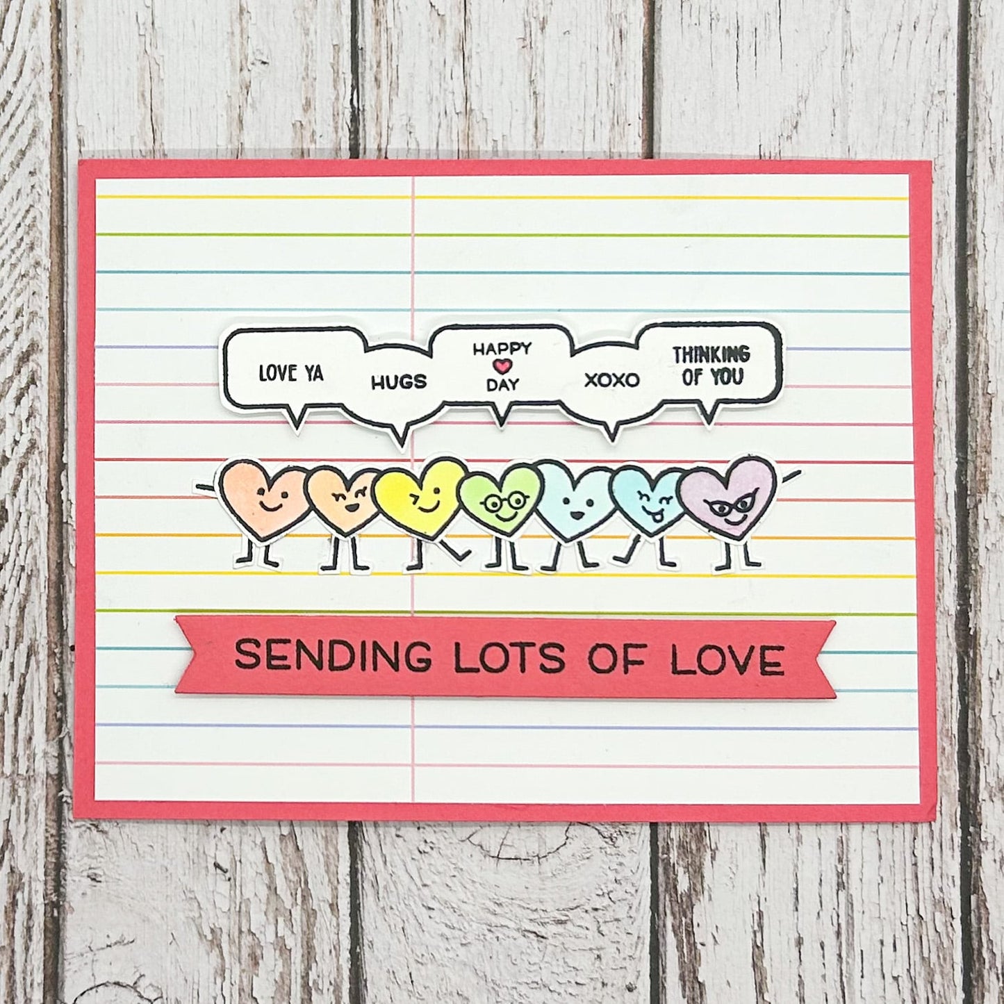 Love Heart Quotes Handmade Valentine's Day Card