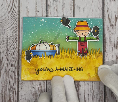 You're A-maize-ing Scarecrow Handmade Interactive Thank You Card